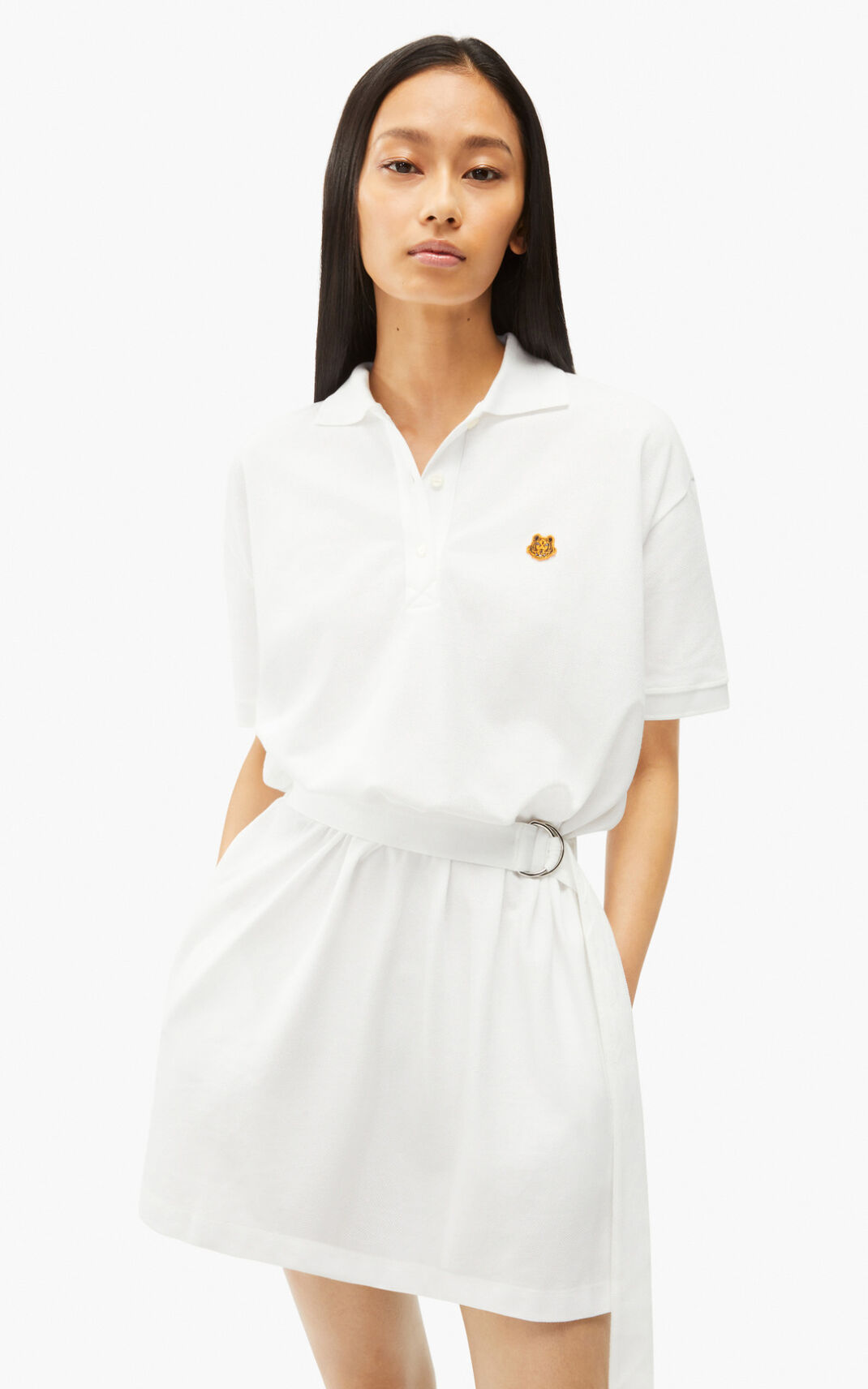 Robe Kenzo Tiger crest polo Femme Blanche | BEFH-39428